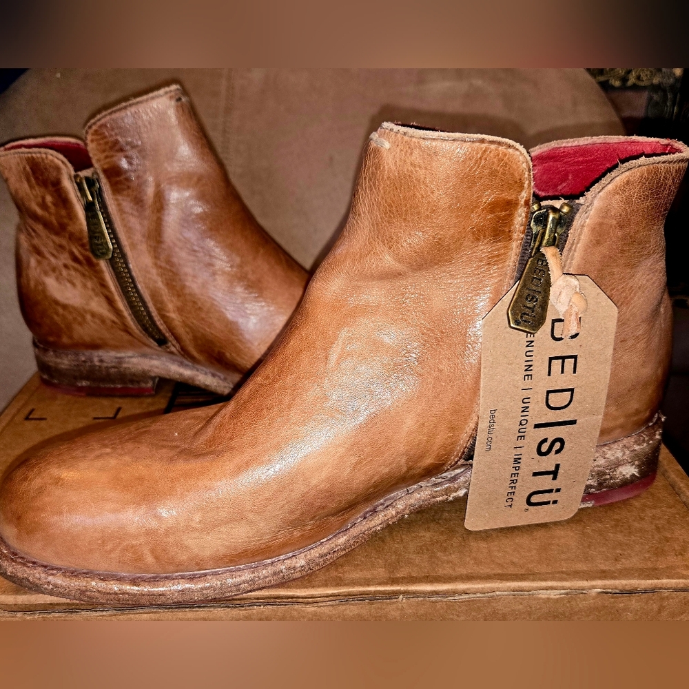 BED|STU Rustic Brown Leather Women's Yurisa Boots 8.5